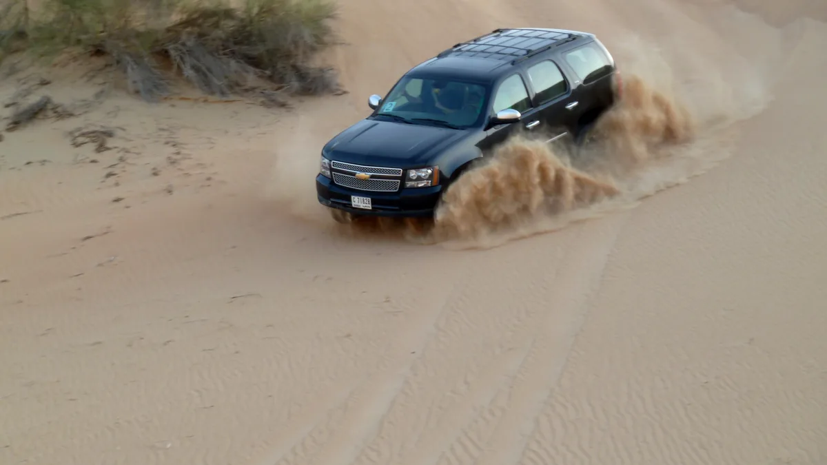 Four-wheel drive on a desert safari near Dubai