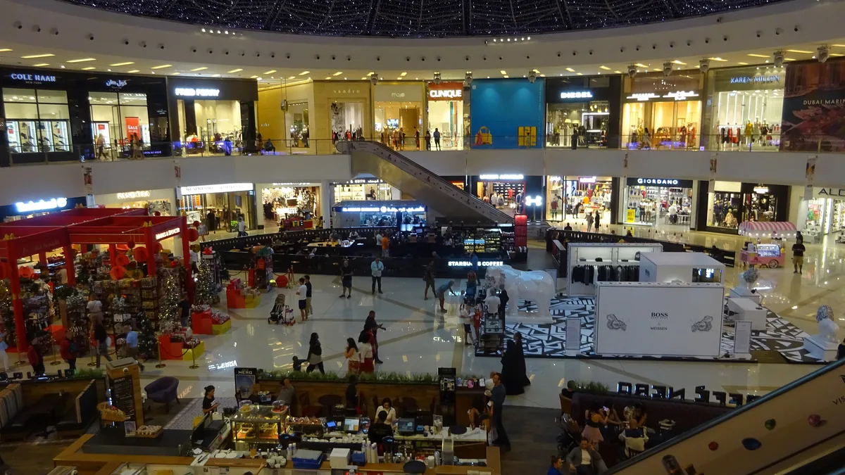 Inside a shopping mall in Dubai Marina