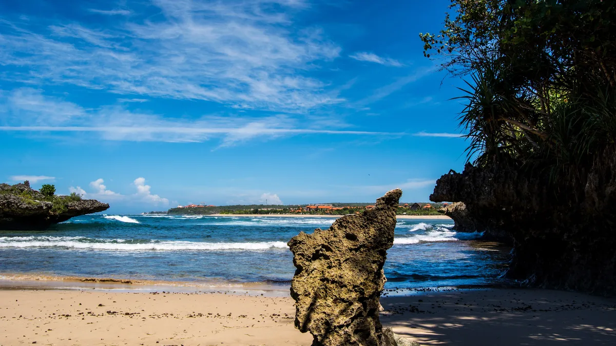 Nusa Dua beach in Bali on a sunny day