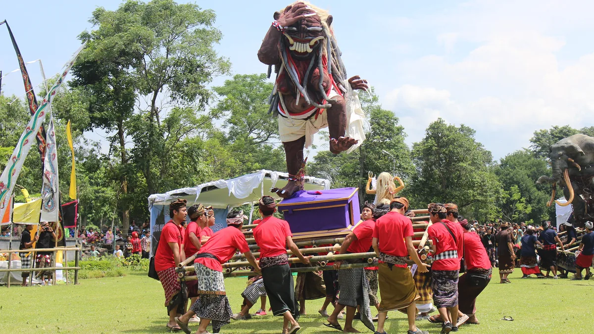 Ogoh-ogoh figure carried in a parade in Bali