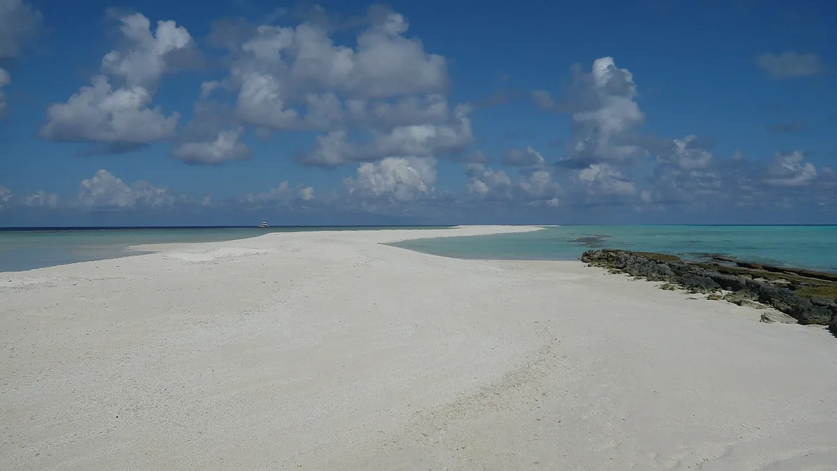 Sandbank in a Maldives lagoon