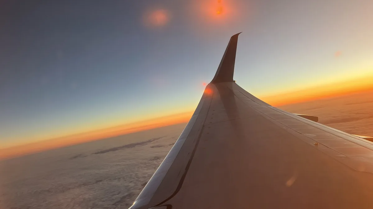 Sunset seen from an aircraft window